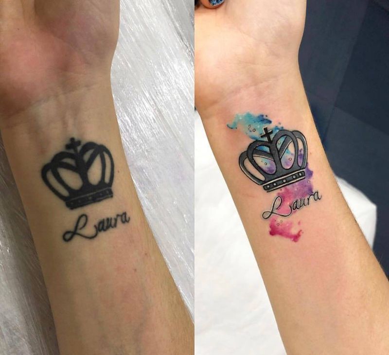 修改遮盖纹身图片_成品欧美手部手臂彩色文字图腾清新纹身图案