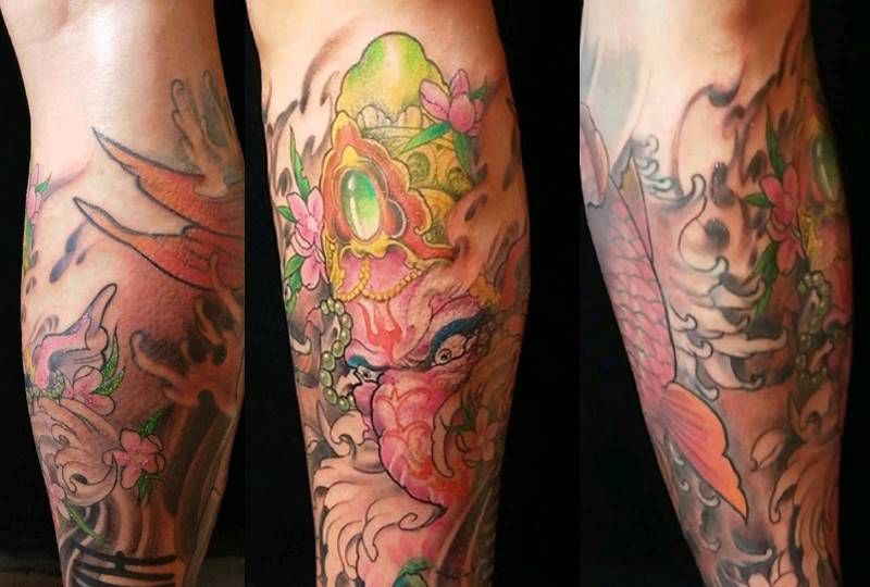 包小腿纹身图片