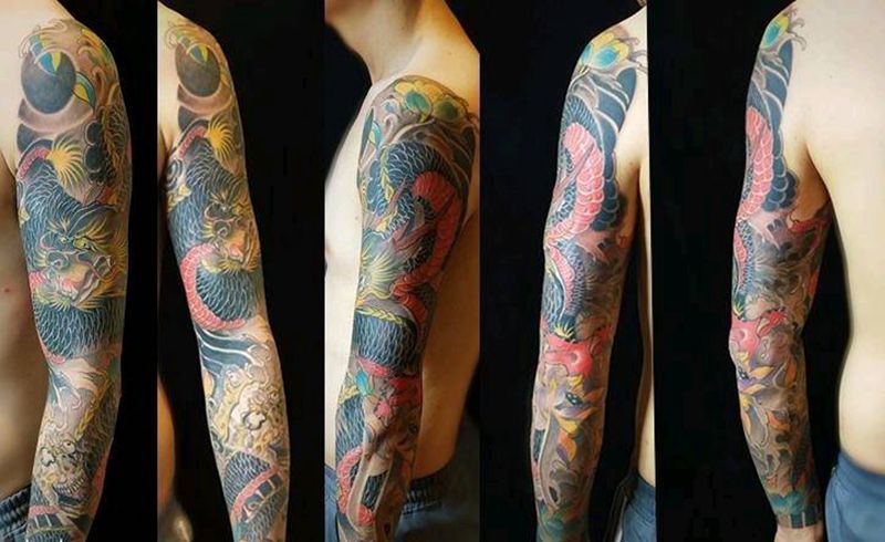 花臂静态图分享，完工！纹身图片