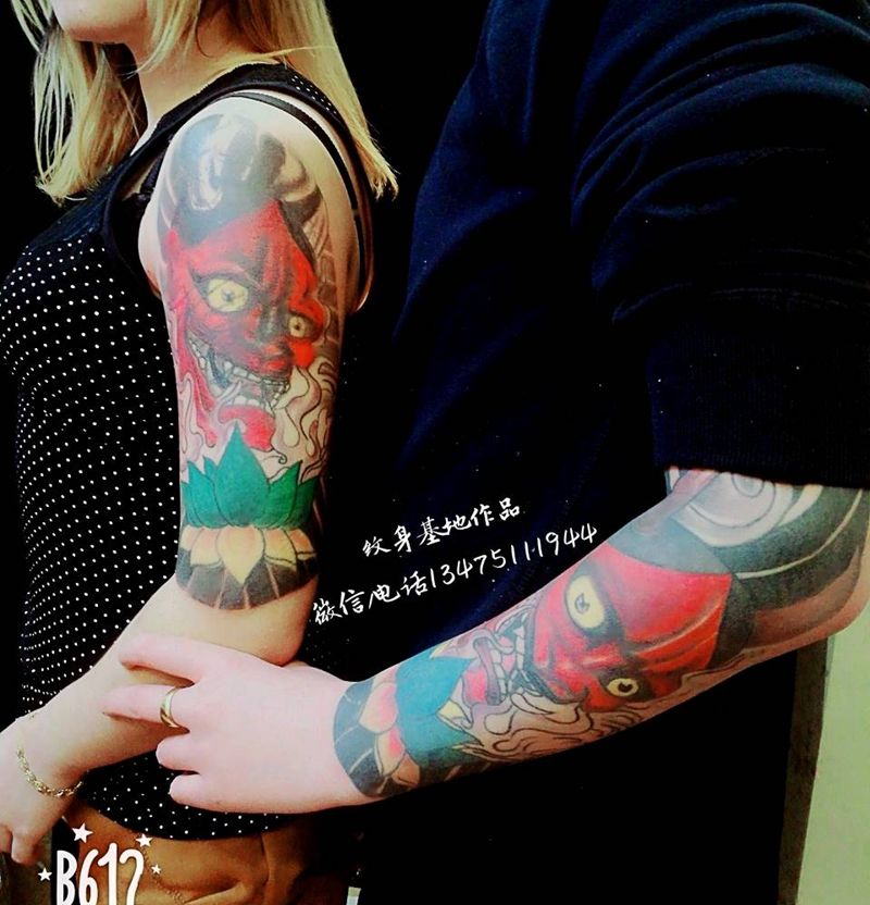 般若一对纹身图片