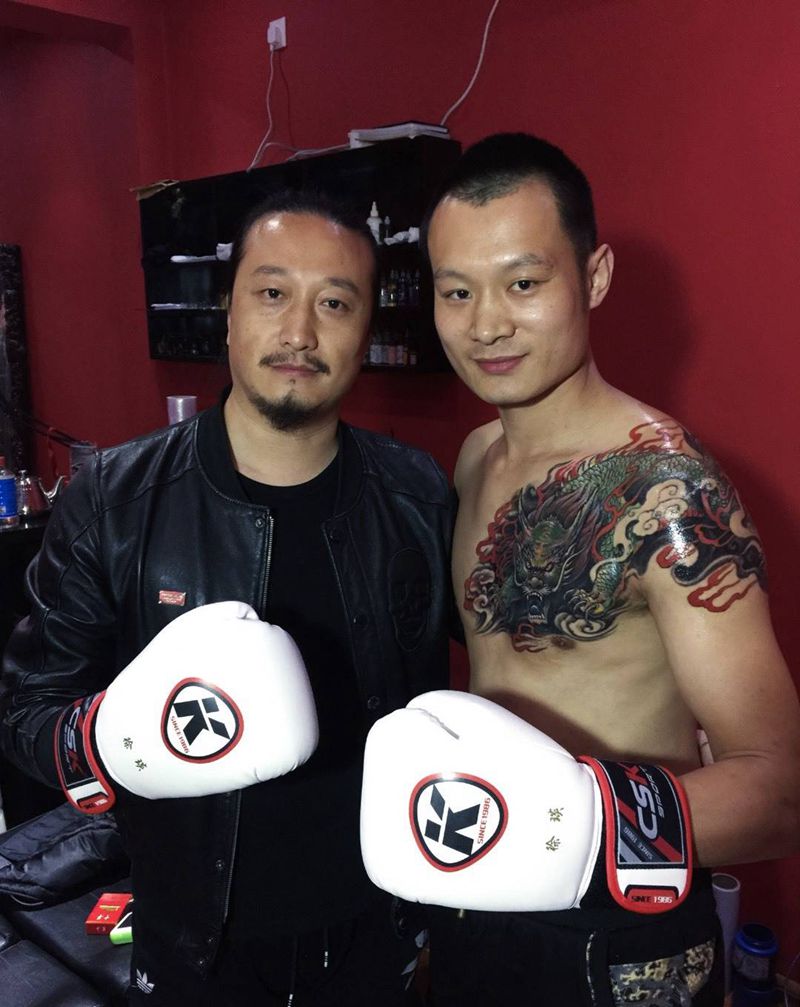 世界搏击冠军徐琰纹身图片_成品神兽原创动物胸部传统纹身图案