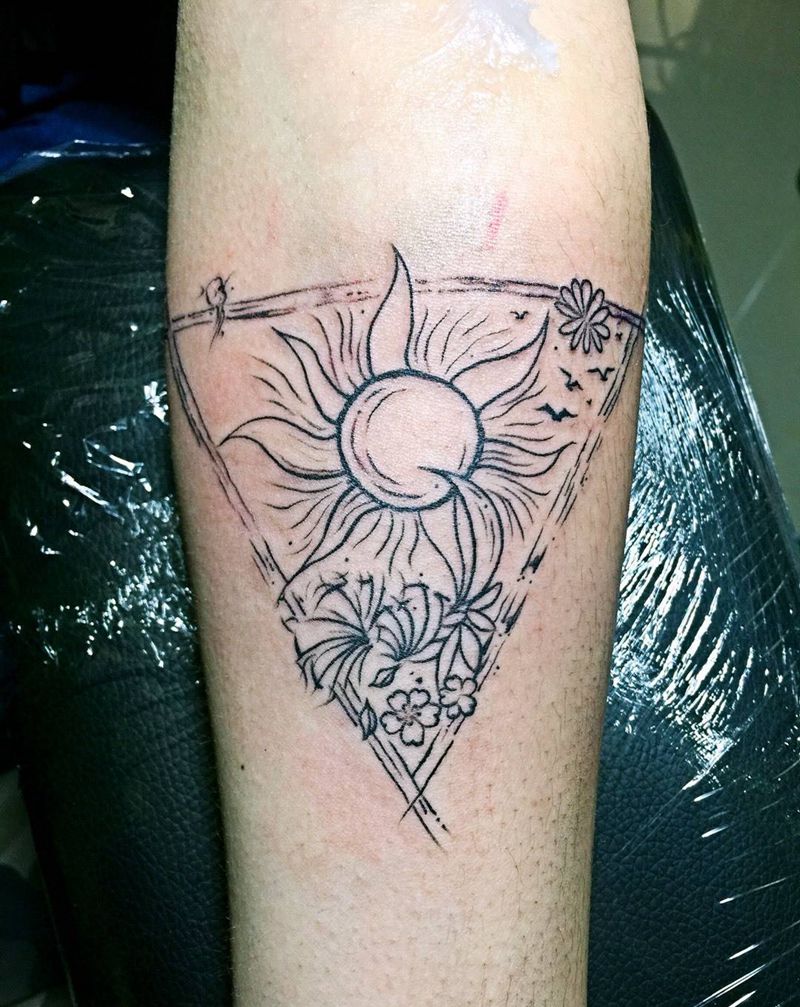 向阳花纹身图片