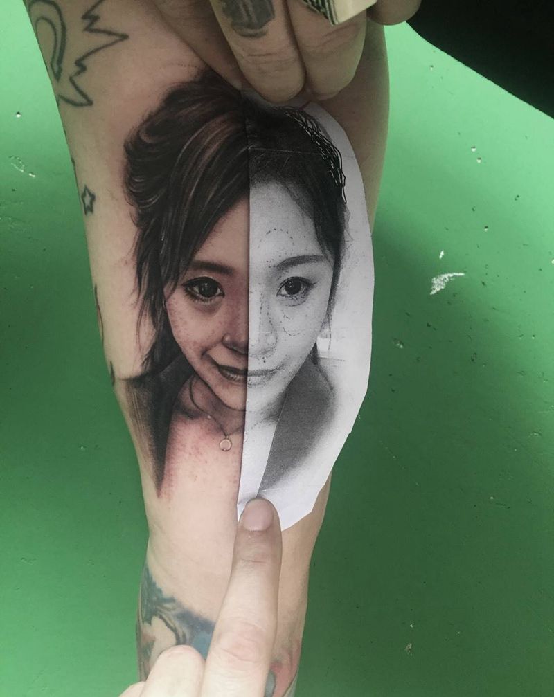 肖像纹身图片_手臂肖像人物成品纹身图案