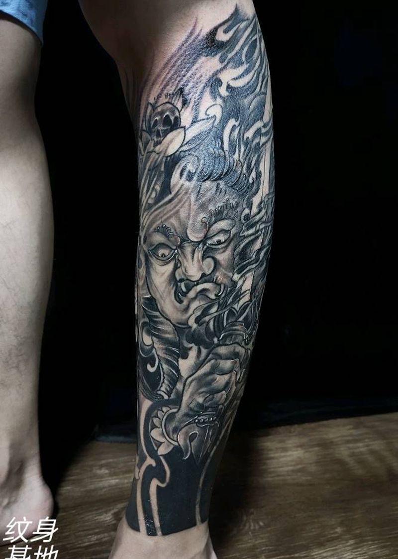 不动明王纹身图片_新传统纹身图案