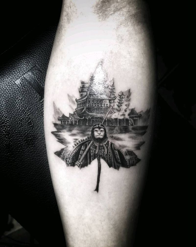 大话西游纹身图片_手臂传统人物鬼神成品纹身图案