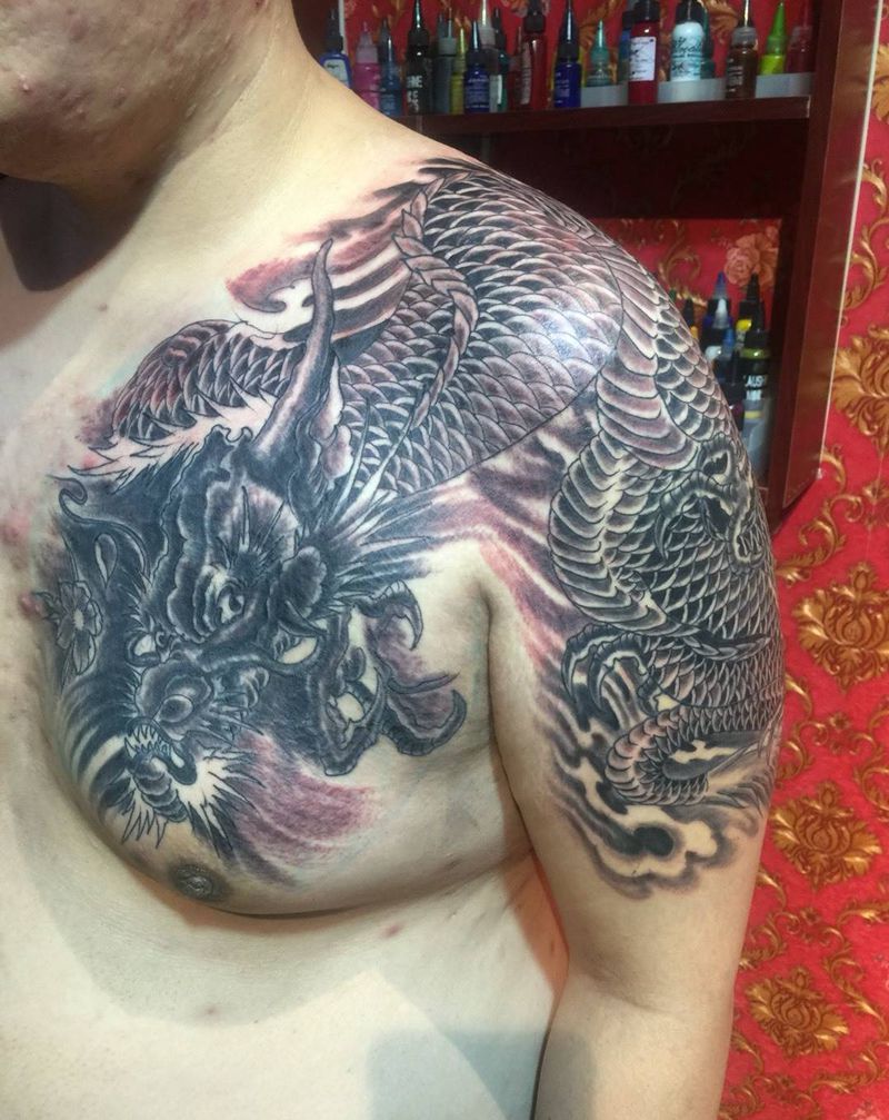 未完全麻膏纹身图片