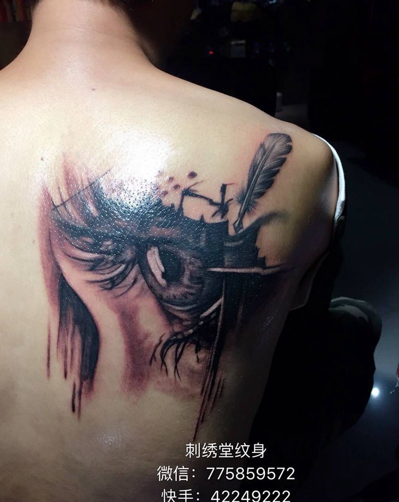 欧美风覆盖纹身图片