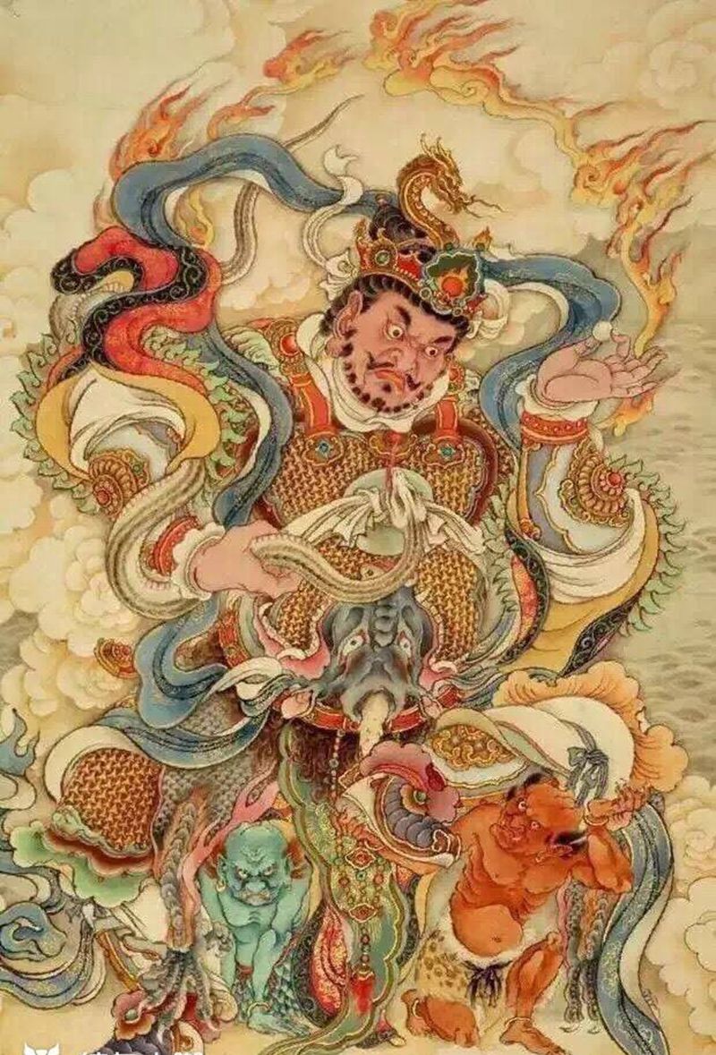 四大天王纹身图片_手稿传统纹身图案