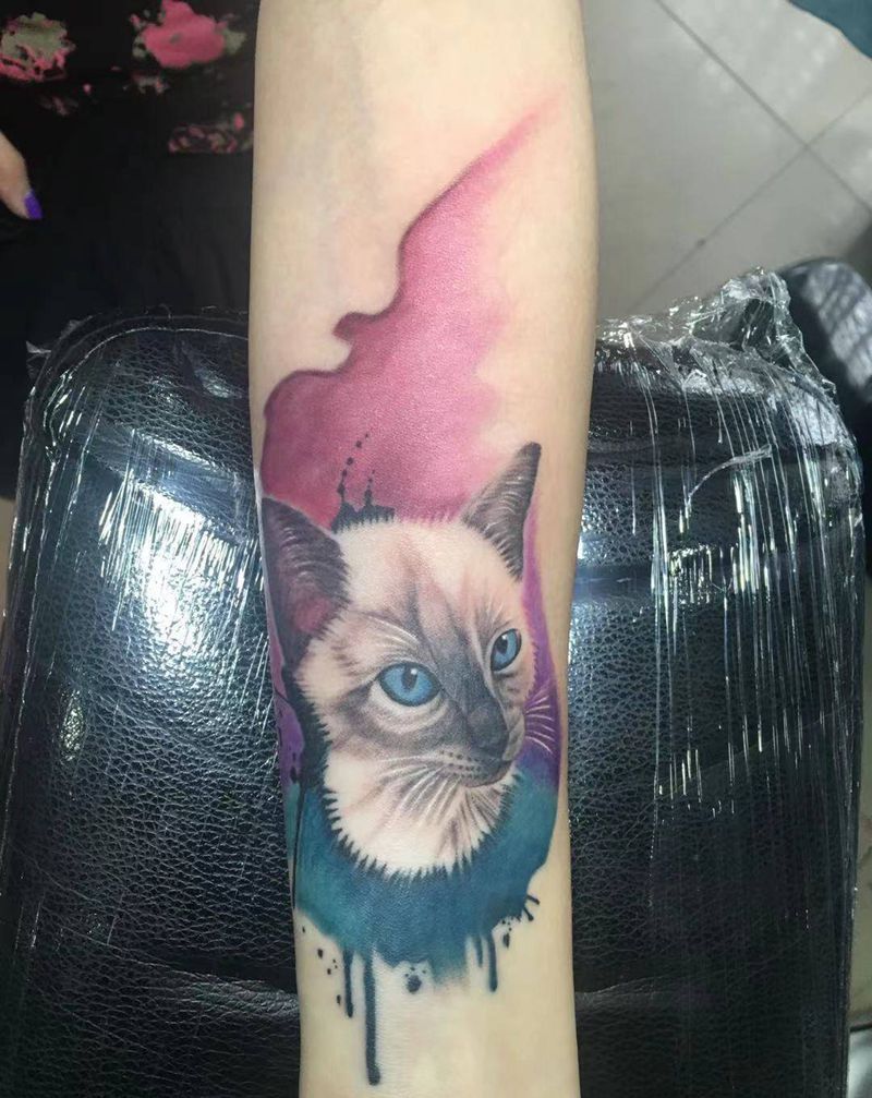 宠物纹身图片_手臂欧美写实纹身图案