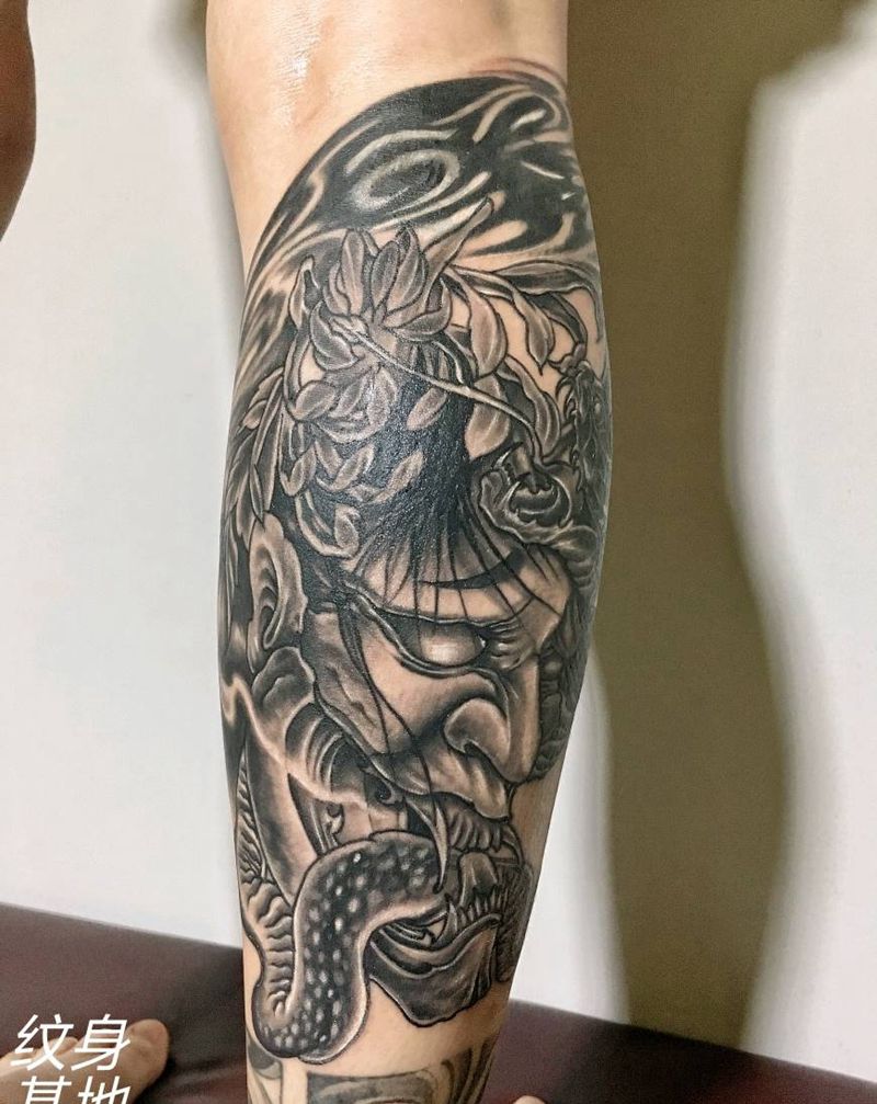 般若遮盖纹身图片_新传统纹身图案