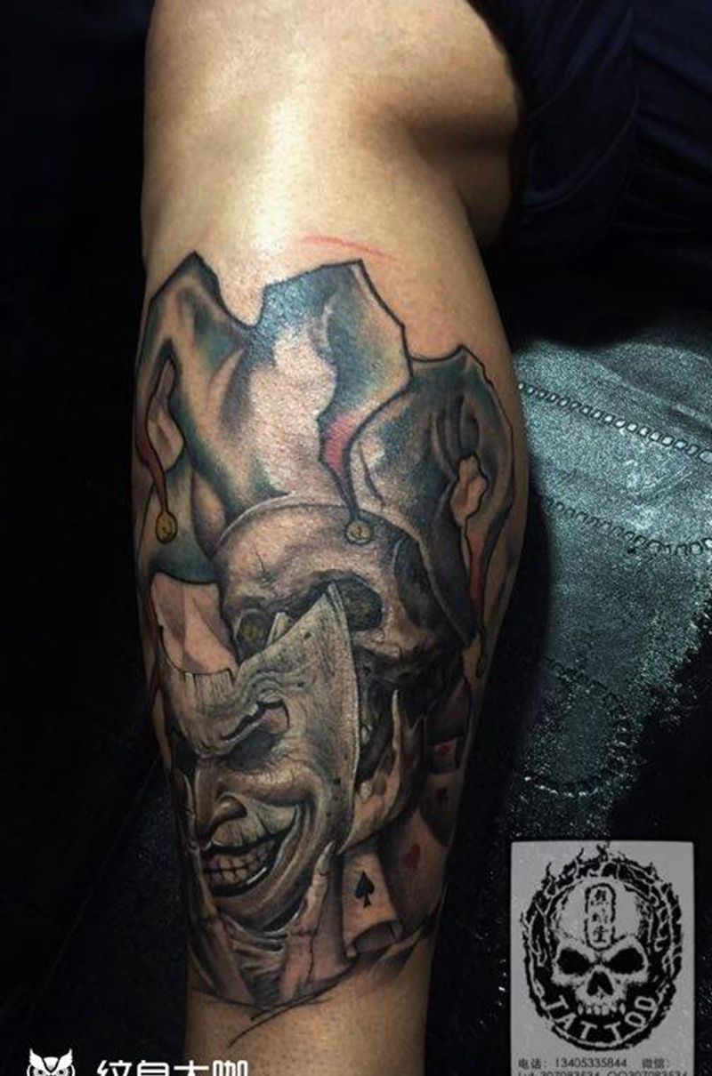 浩师傅作品 小丑纹身图片_成品人物欧美纹身图案