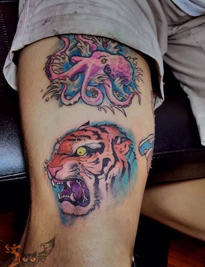 虎纹身图片_成品动物纹身图案