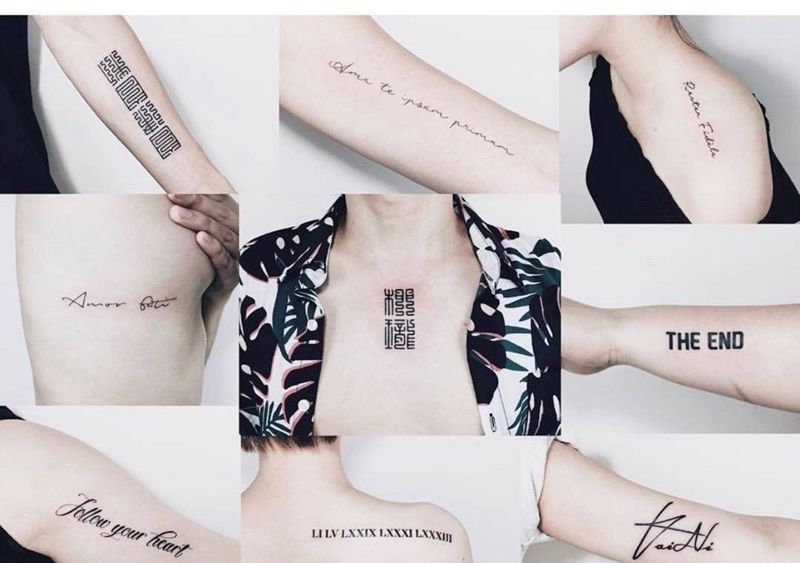 文字纹身图片_成品文字字符图腾欧美传统习俗清新纹身图案