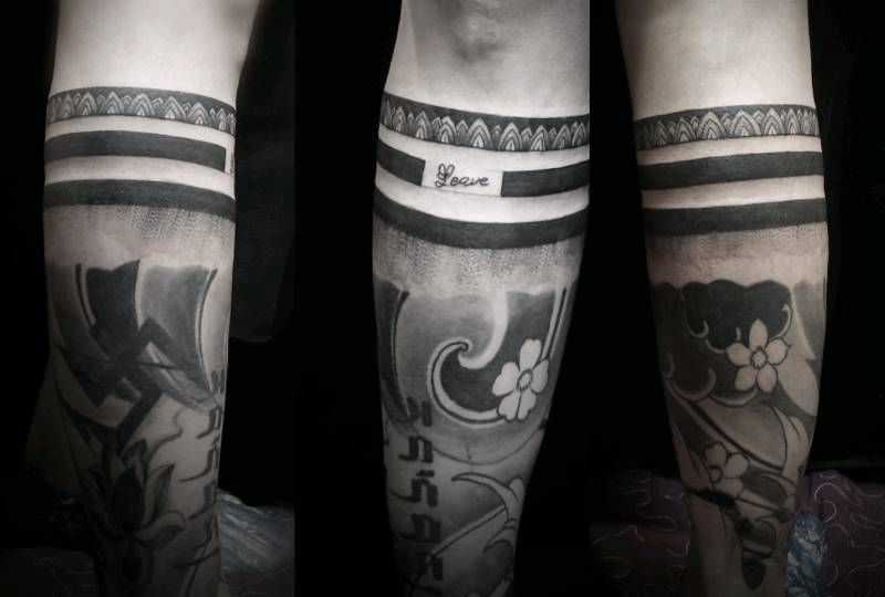嫁接腿环纹身图片
