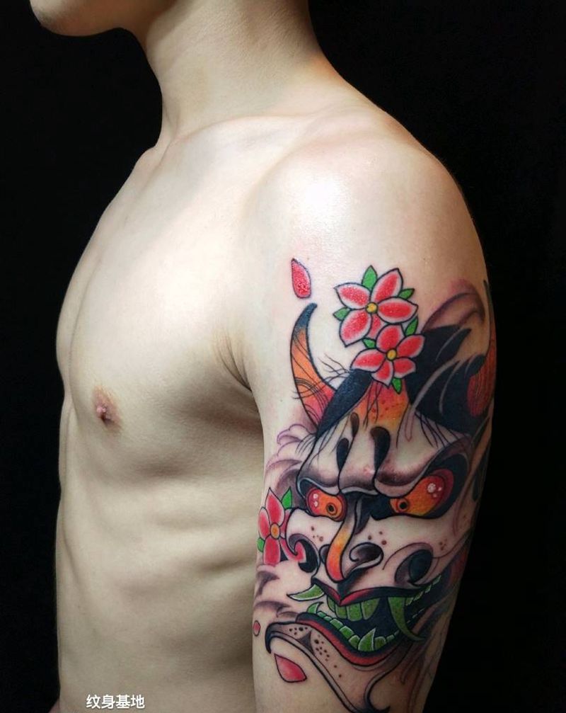 彩色般若纹身图片