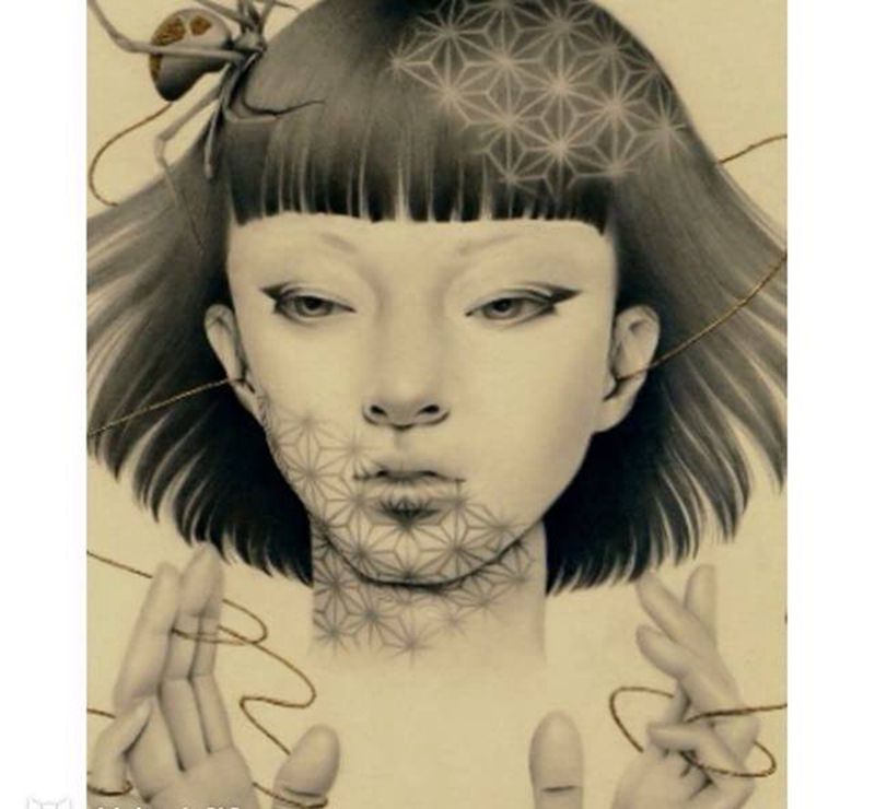 女人花纹身图片_手稿欧美传统习俗肖像清新人物纹身图案