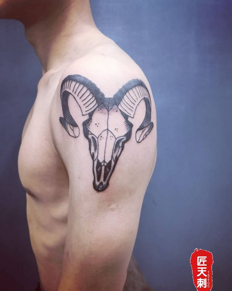 骷髅纹身图片_手臂纹身图案