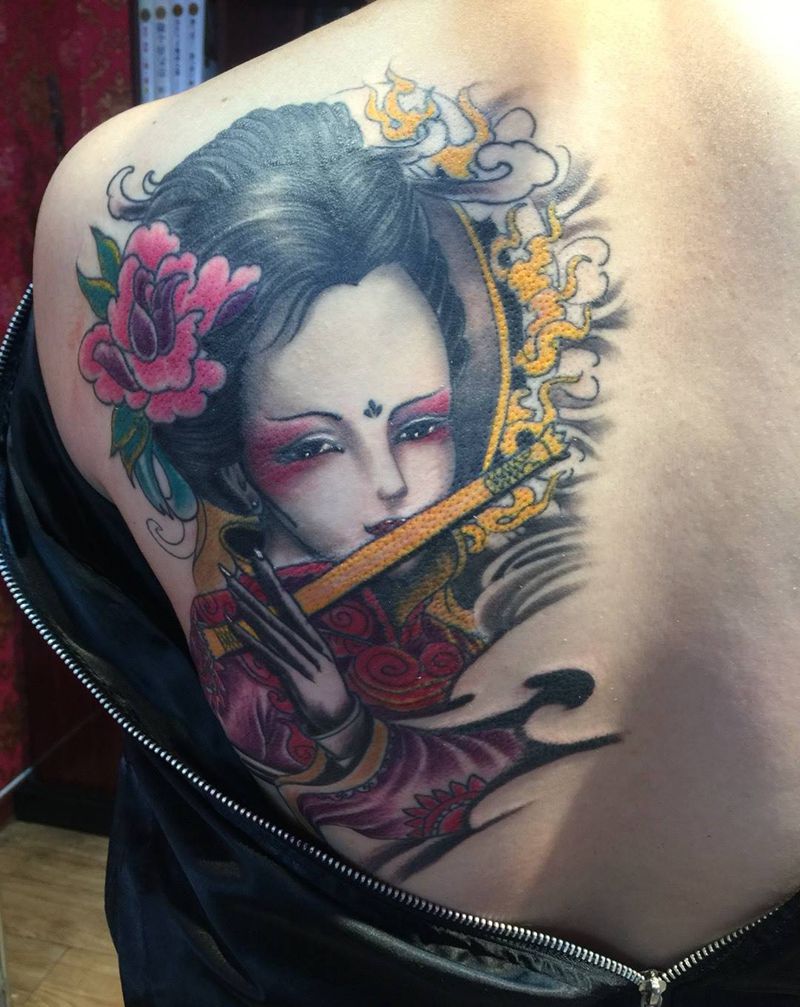 艺妓纹身图片