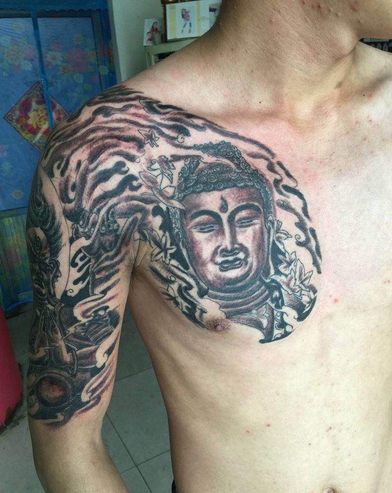 半甲（老店作品）纹身图片