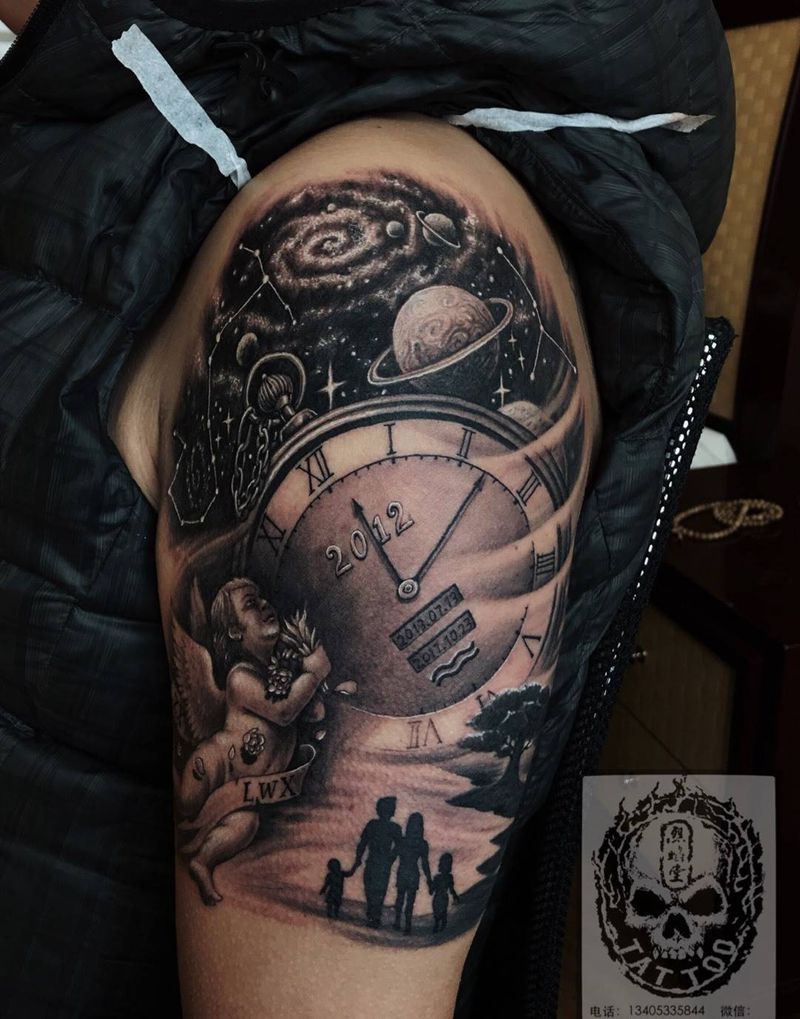爱纹身图片_成品手臂欧美原创人物纹身图案