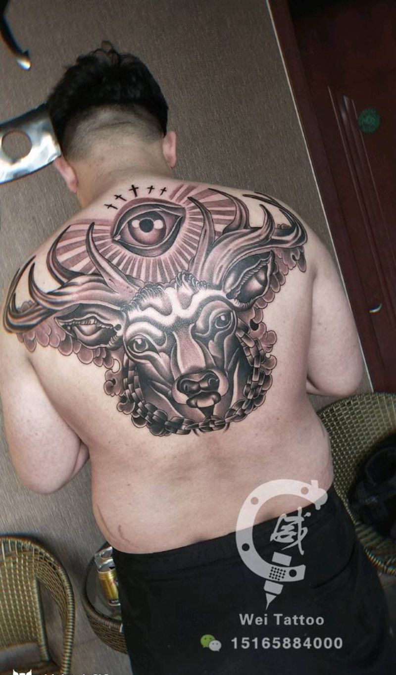 麋鹿纹身纹身图片