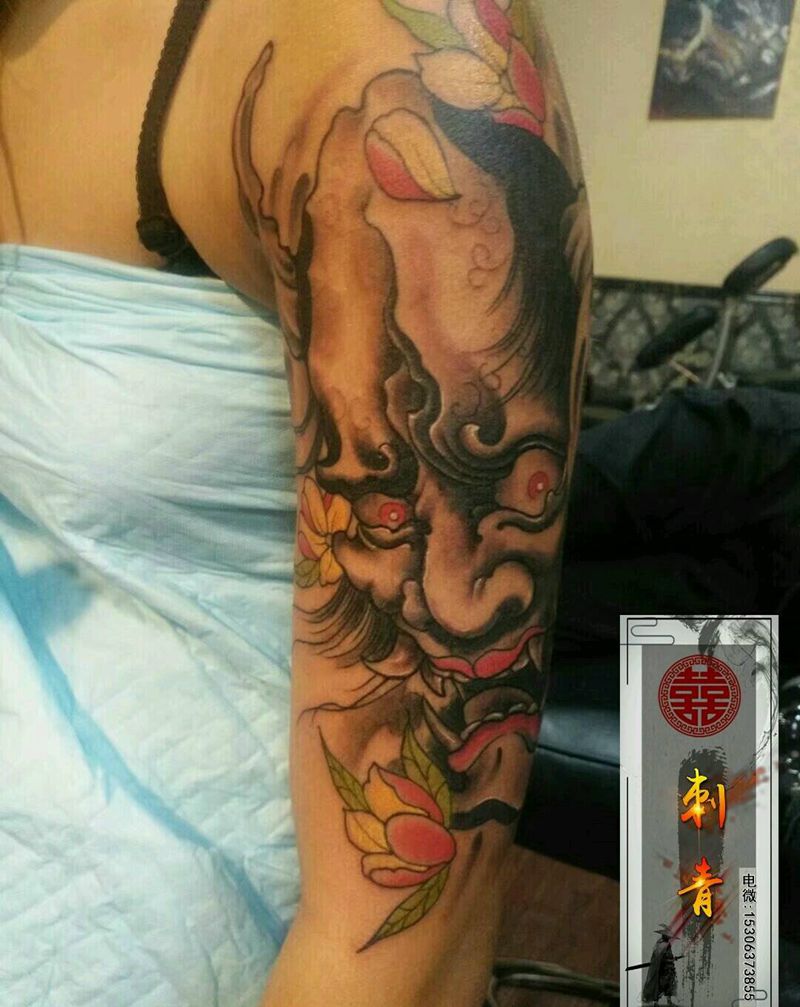 班诺纹身图片_手臂肩部新传统老传统班诺纹身图案