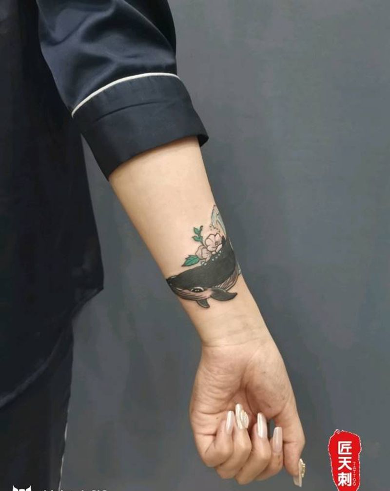 遮盖纹身图片_手臂手部水彩水墨纹身图案