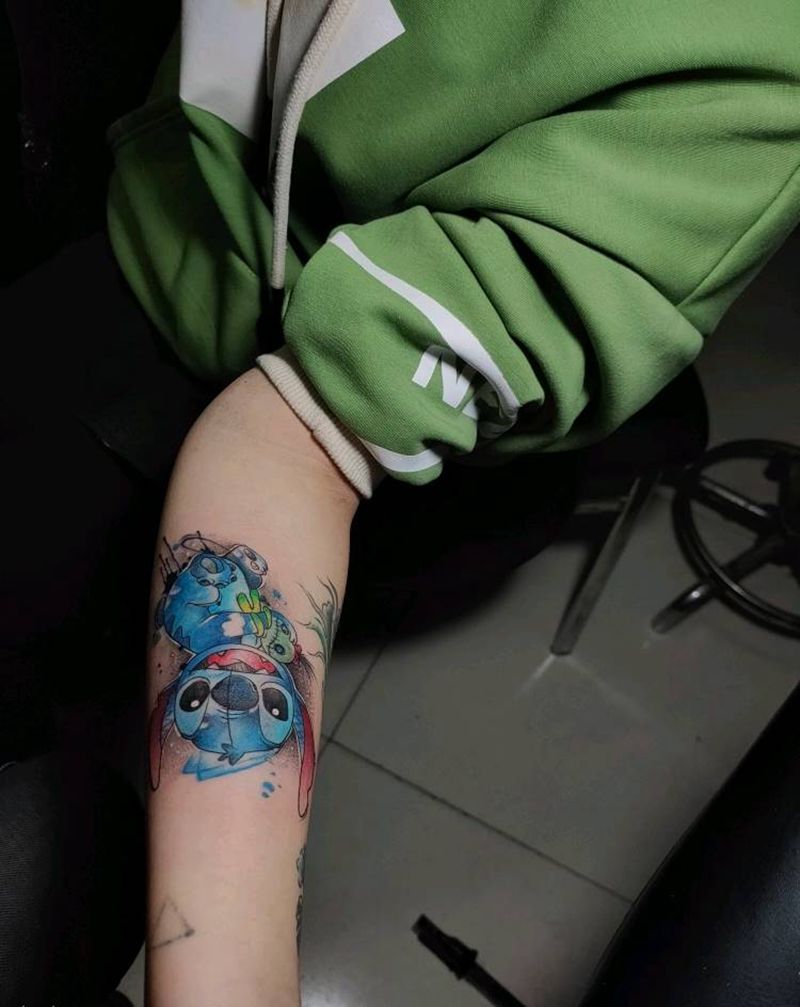 星际宝贝纹身图片_手臂水彩纹身图案