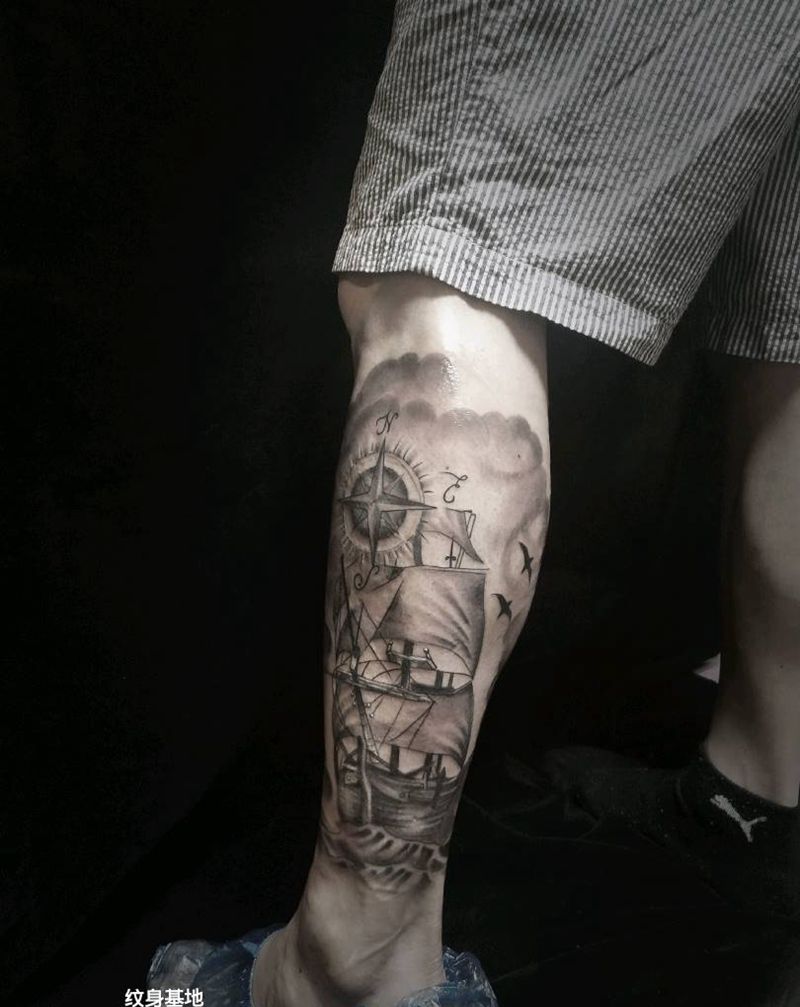 包小腿纹身图片