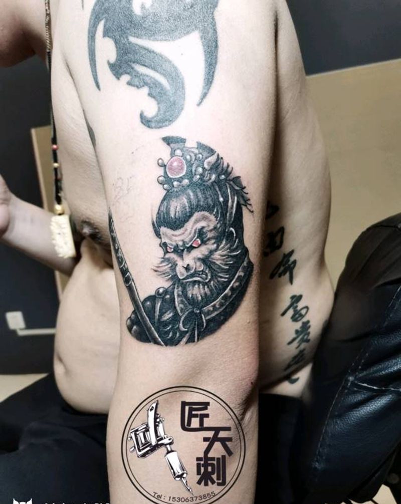 悟空纹身图片_手臂新传统老传统纹身图案