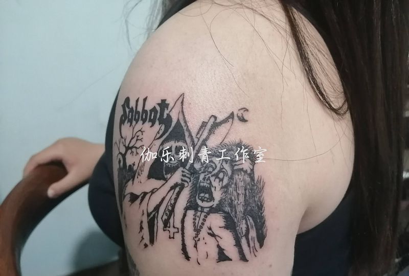 乐队专辑封面纹身图片_手臂插画纹身图案