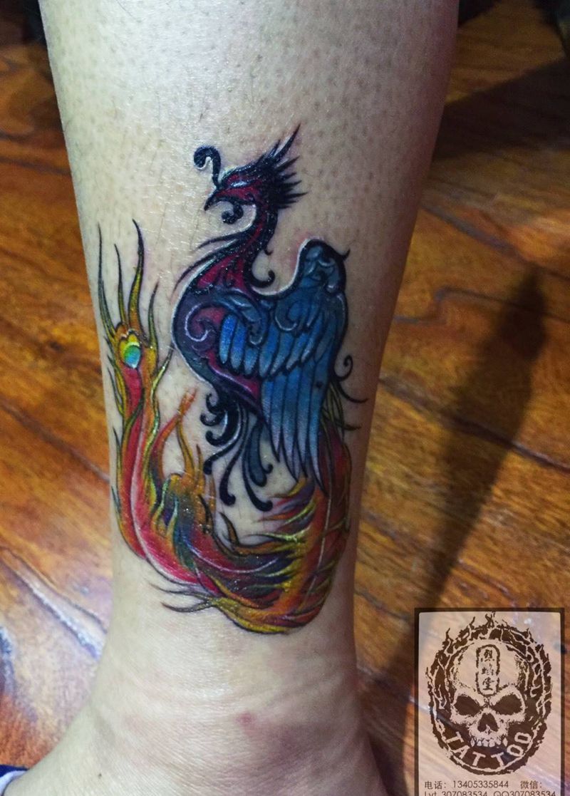 遮盖纹身图片_成品遮盖作品图腾原创传统腿部纹身图案