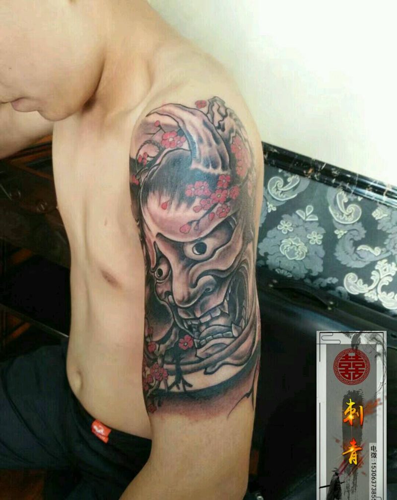 般诺纹身图片_肩部手臂新传统班诺纹身图案