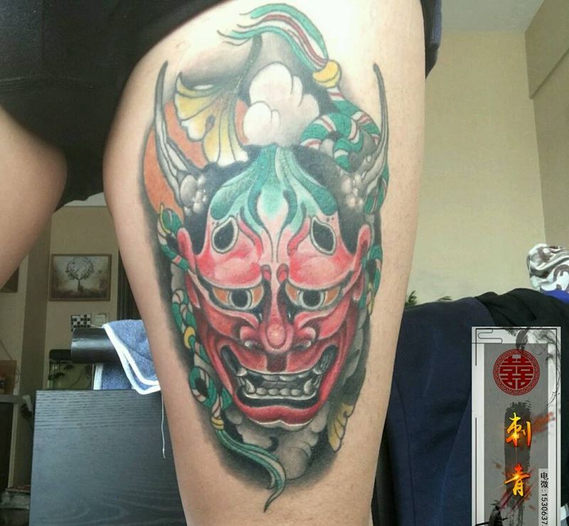 班诺纹身图片_手臂腿部新传统New School纹身图案