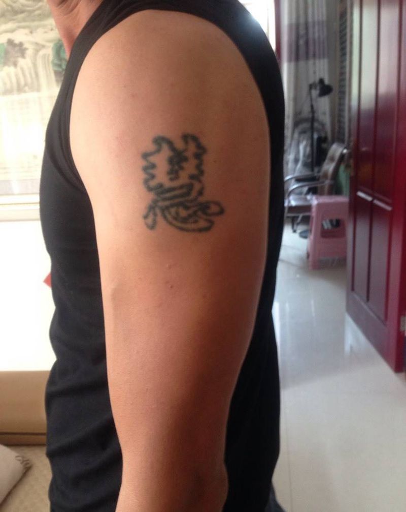 大臂遮盖纹身图片_手臂动物纹身图案