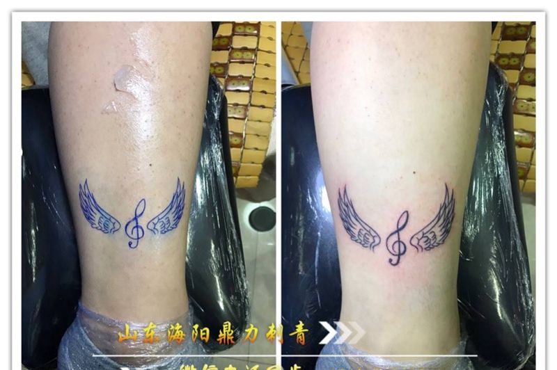 脚踝小清新纹身图片_成品脚部清新纹身图案