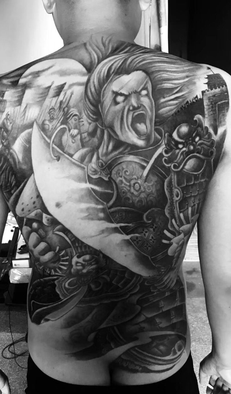 满背杀神白起下次结束纹身图片