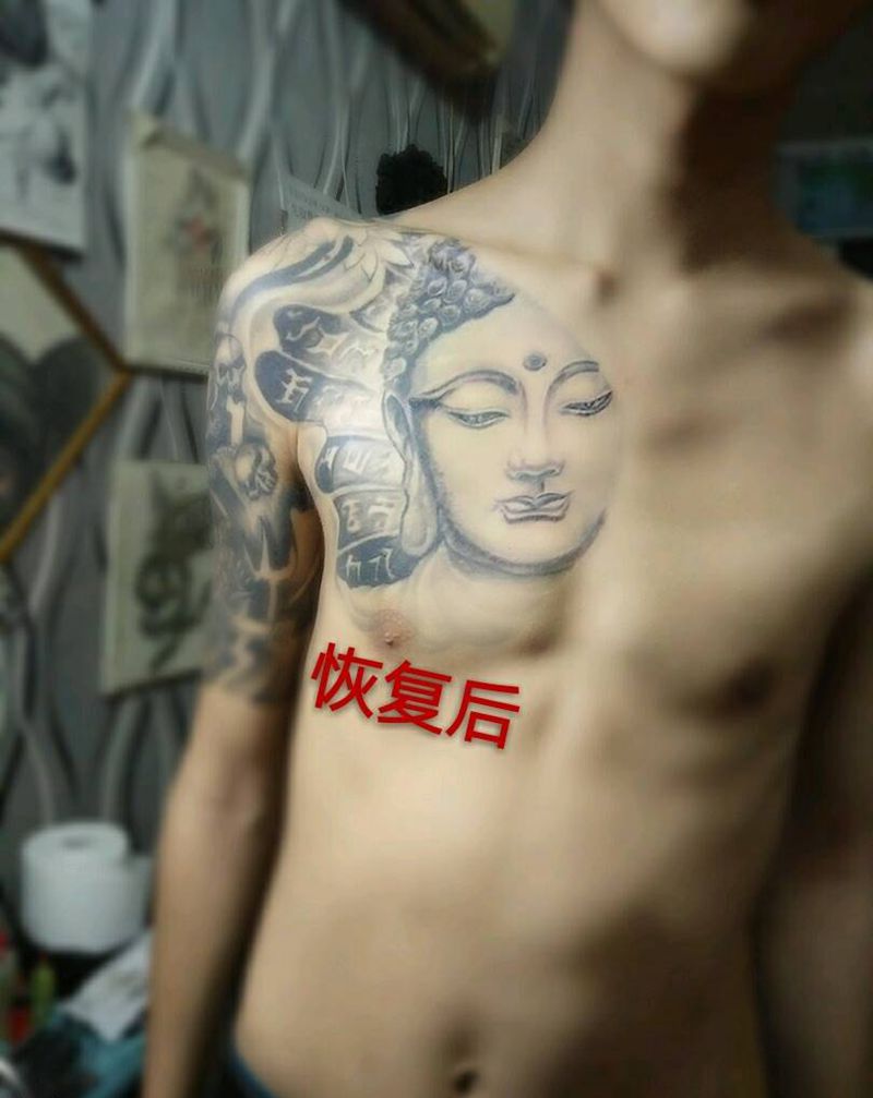 佛恢复后效果纹身图片