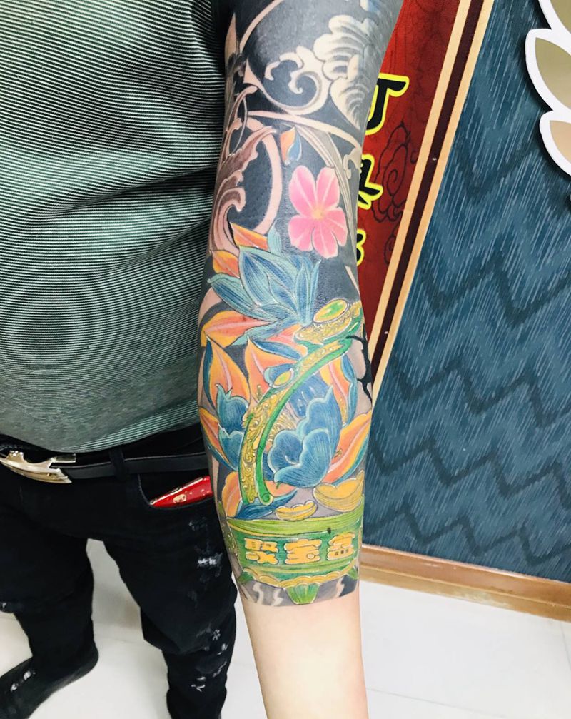 DL TATTOO ～七分袖纹身图片_手臂老传统纹身图案