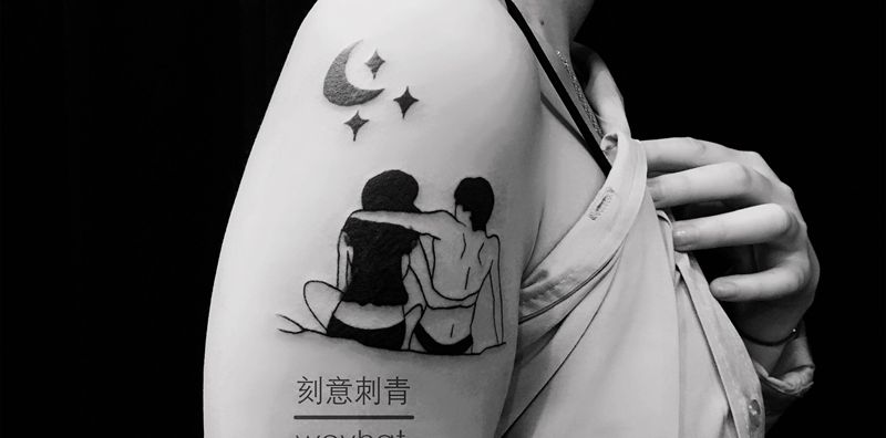 遮盖小作纹身图片_手臂另类人物小清新纹身图案
