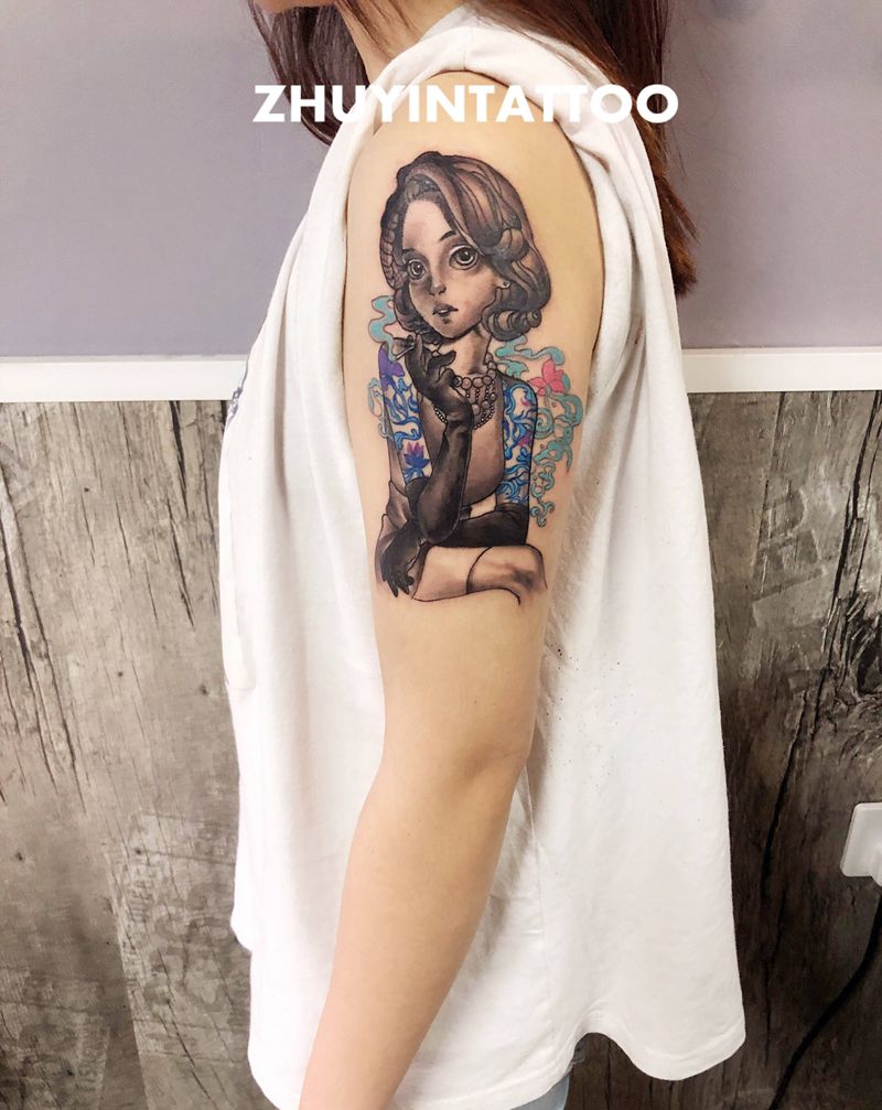 女郎纹身图片_手臂纹身图案