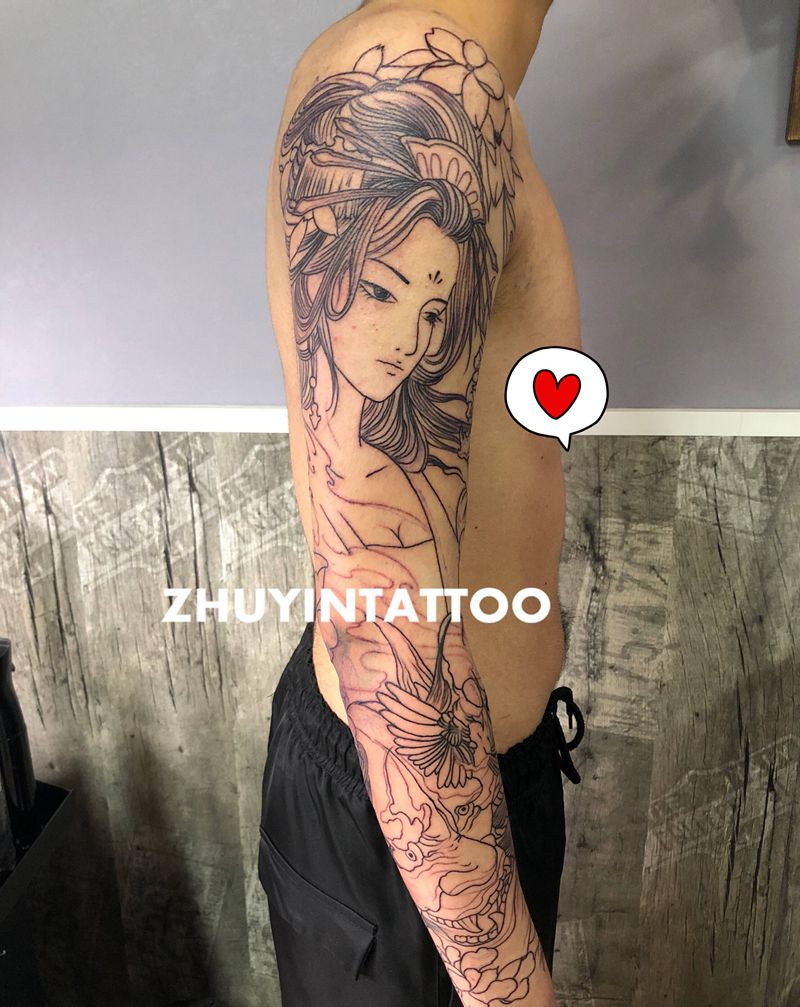 花臂纹身图片_新传统纹身图案