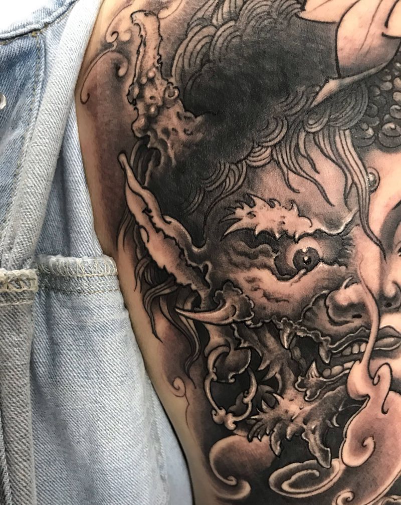 一念之间纹身图片_背部新传统一念之间纹身图案