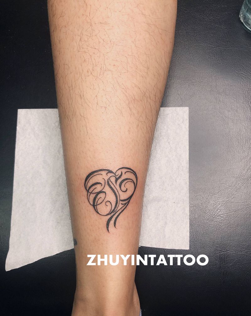 心形英文纹身图片_小清新纹身图案