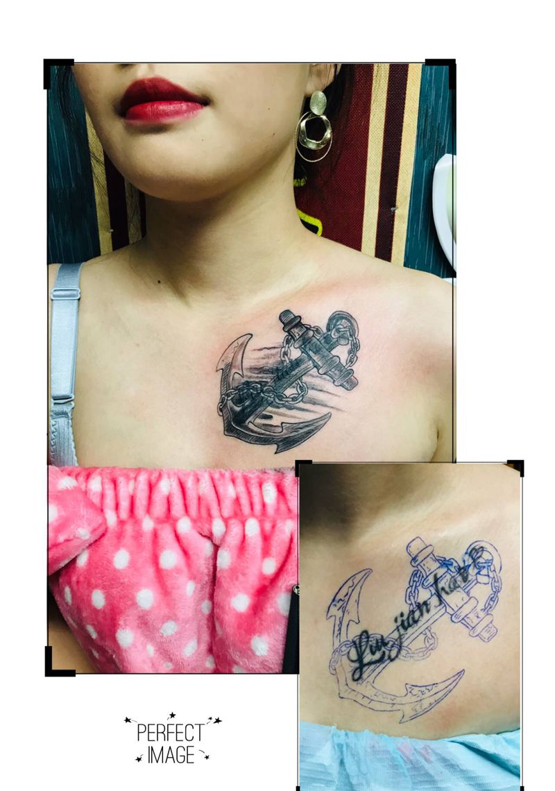 DL 旧图遮盖纹身图片_胸部欧美写实纹身图案