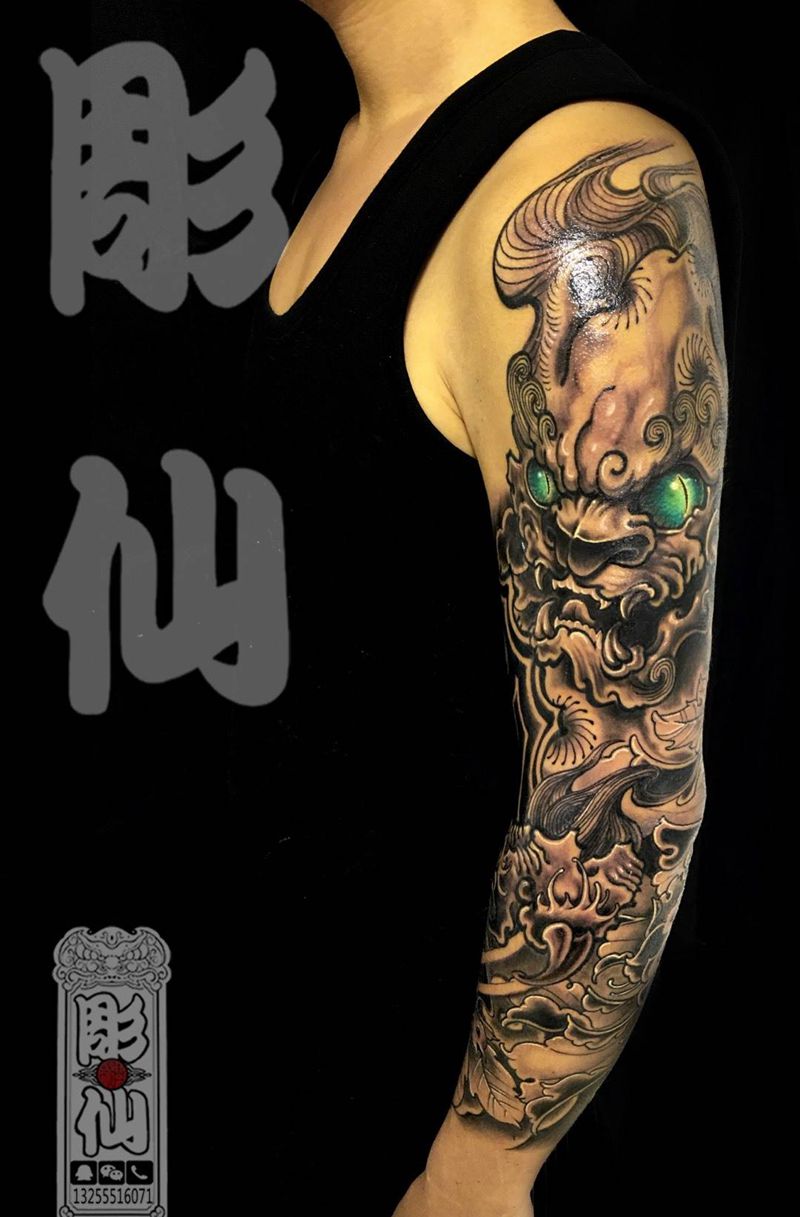 《福狮灵燕》纹身图片