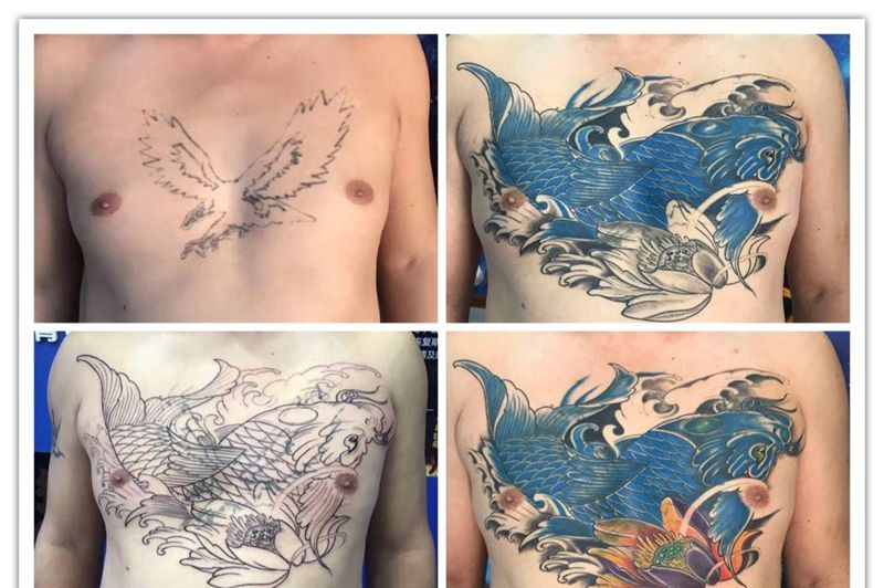 花胸锦鲤纹身图片