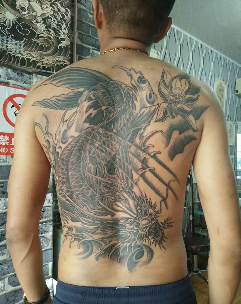 鳌鱼，麻药作品纹身图片