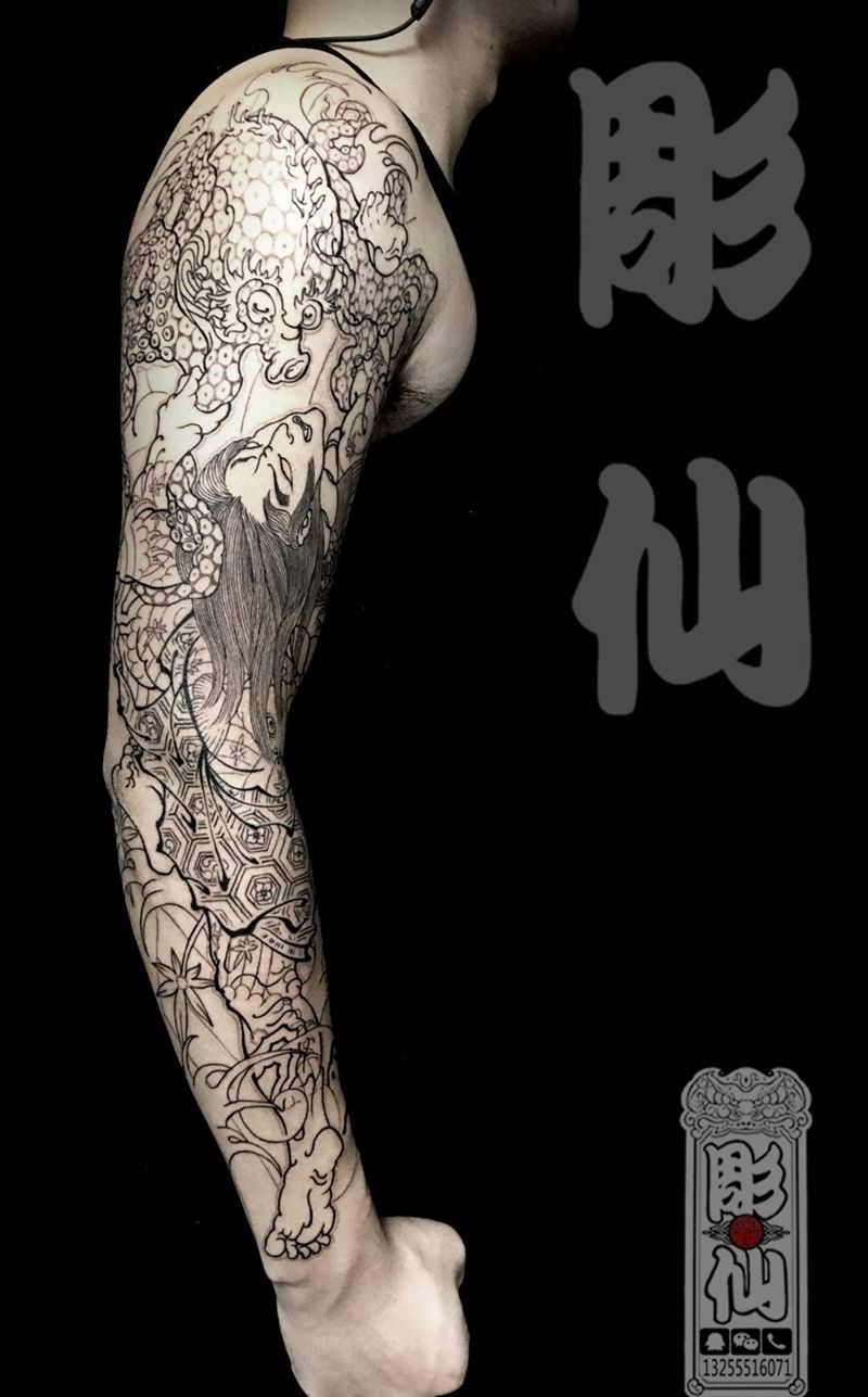 恶章退纹身图片