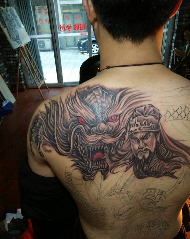 满背上色下次继续纹身图片